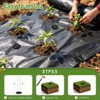 200Pcs Garden Stakes Staples Kit, 100Pcs 6 Inch U-Shaped Landscape Staples, 100Pcs Fixing Gasket for Weed Barrier Fabric, Ground Cover, Holding Fence and Artificial Turf