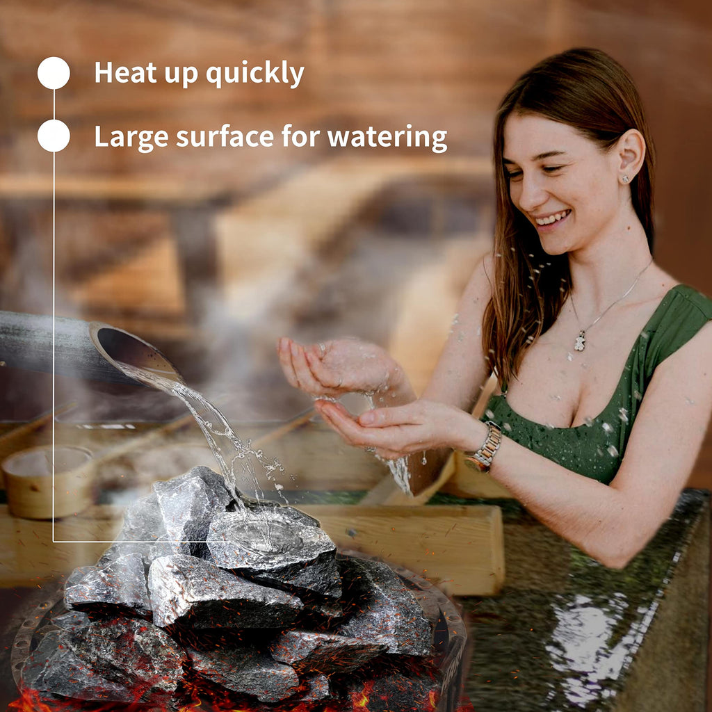 HOUSYLOVE Sauna Rocks/Sauna Stones, 35 lb Box of Lava Rock for Steam Sauna, Sauna Stone