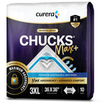 Chucks® MAX+ Hospital Bed Pads Disposable Adult 36 x 36 Incontinence Pads - XXX-Large Pee Pads for Elderly Adults. Extra Heavy Duty Absorbency, Breathable Soft Padded Repositioning Underpads 10-Pack