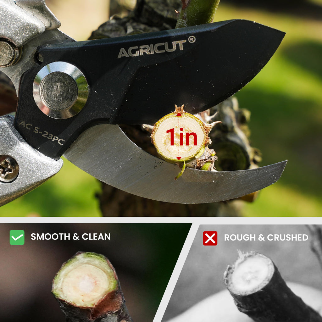 AGRICUT Hand Pruners with Sheath, Gardening Shears Scissors with Sheath