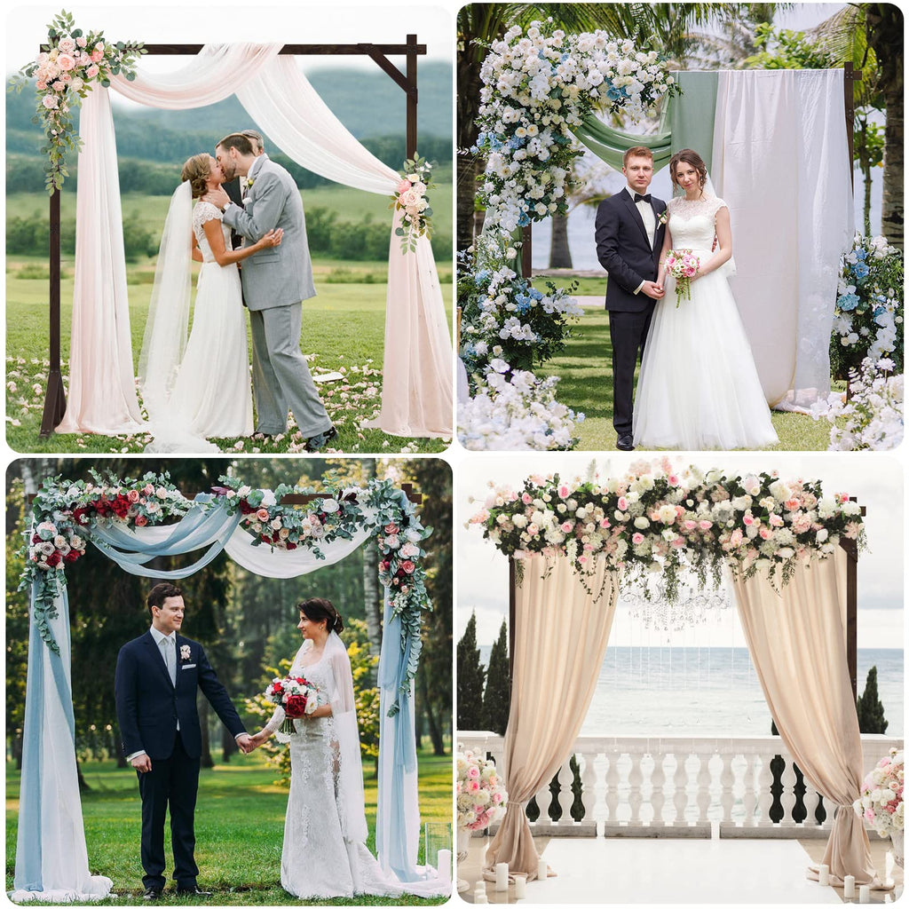 Fomcet Wooden Wedding Arch Frame Square Wood Arch Backdrop Stand 7.2ft