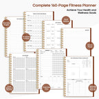 Fitness Workout Journal for Women & Men, A5(5.5" x 8.3") Workout Log Book Planner for Tracking, Progress, and Achieving Your Wellness Goals-Rust Brown