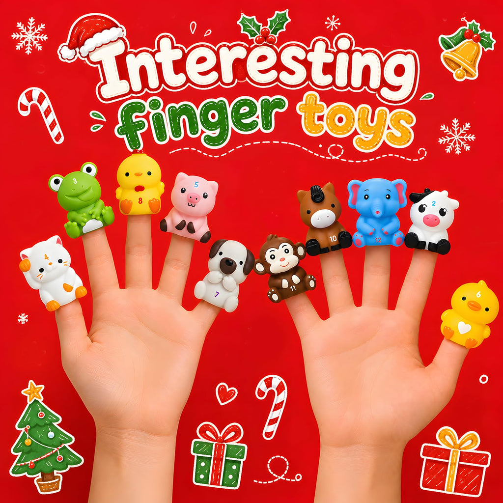 Advent Calendar 2026 Animals Toys for Toddler Baby 1-3 Christmas Finger Puppets 12 Box House and Animals Montessori Educational Preschool for Boys and Girls Gifts