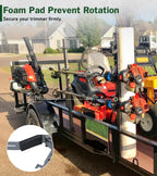ELITEWILL Weed Eater Rack for Trailer, 3 Place Open Trailer Trimmer Rack Weedeater Rack Holder for Landscape Truck with 3 Individual Locks Lawn Equipment Organization Storage Accessories