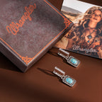 Wrangler Turquoise Jewelry for Women, Turquoise Earrings, Silver-Green