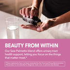 Saw Palmetto for Women with Biotin 5000mcg - Powerful DHT Blocker to Support Hair, Skin, and Nail Health - 60 Count - Vegan, Non-GMO Vitamin for Stronger, Fuller Looking Locks - 1 Month Supply