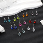 Dangle Earrings for Women Trendy Silver Teardrop Drop Colorful Jewelry Set