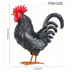 Ratuor Rooster Garden Statue Sculpture Metal Chicken Yard Decor Outdoor Figurines Patio Backyard Decoration (Black)