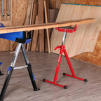 WORKPRO Folding Roller Stand Height Adjustable, Heavy Duty 250 LB Load Capacity, Outfeed Woodworking (Upgraded head)