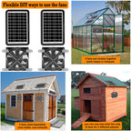 DELUMEE Powerful Solar Exhaust Fans, with Dual Install-Free 30W Solar Panels, Cloudy Days Working, Waterproof Solar Powered Cooling Fan for Ventilation in Greenhouse, Pet House, Chicken Coop, Garage