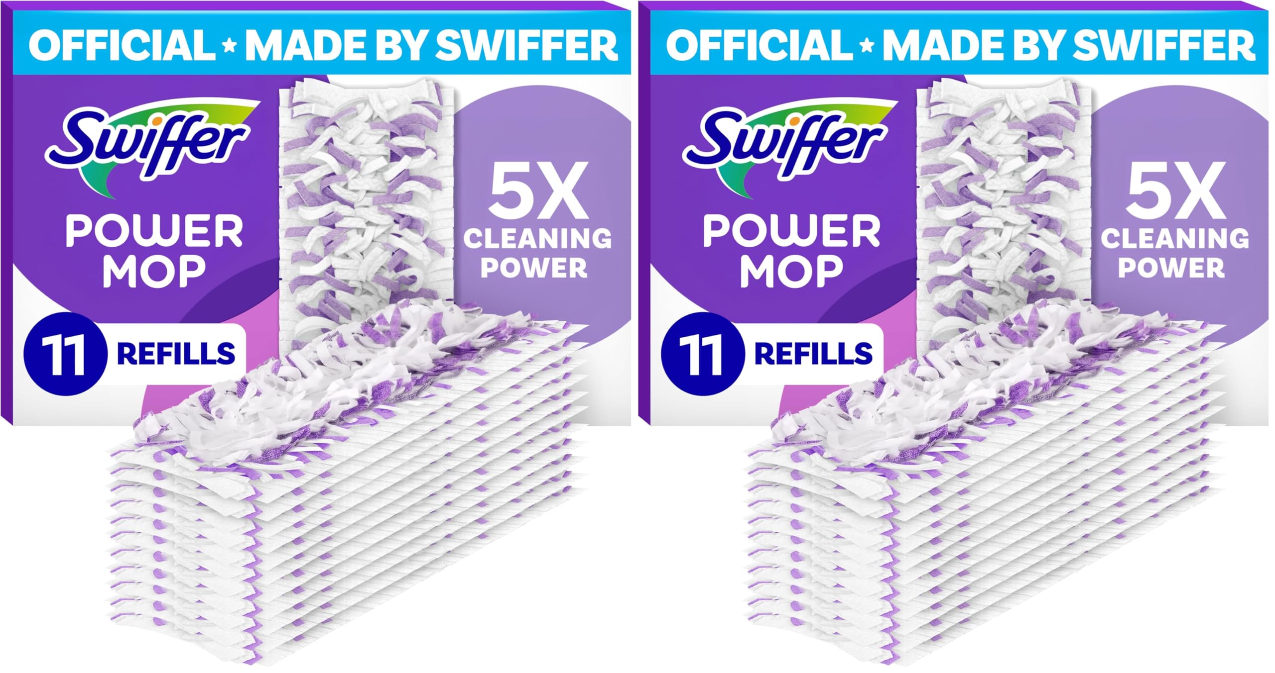Swiffer PowerMop Multi-Surface Mopping Pad Refills,Made by Swiffer,for Floor Cleaning,11 Count (Pack of 2)