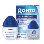 Rohto All-in-One Multi-Symptom Eye Drops, CoolSense™ Technology Relieves Irritation from Red, Dry, Itchy, Burning, Gritty, and Watery Eyes, 0.4 fl oz, 3 Count