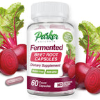 Parker Naturals Organic Fermented Beet Root Capsules Supports Healthy Immune System, Gluten Free, Non-GMO and Vegan. 60 Count