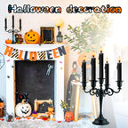 Viscacha 5-Arm Black Metal Candelabra Halloween Taper Holder Decor
