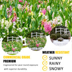 Garden Edging 33FT LOLEDE, 4.6IN Tall White Landscape Edging Border with 60 Stakes, Flexible Plastic Lawn Edging for Yard, Flower Beds,Tree Rings, Walkways & Garden Borders（Square-White）