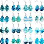 Loetere 16 Pairs Acrylic Ocean Summer Earrings for Women Beach Teardrop Hawaiian Tropical Dangle Earrings Bulk Gift Jewelry(Ocean)