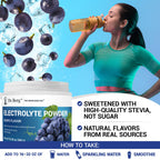 Dr. Berg Zero Sugar Hydration Keto Electrolyte Powder - Enhanced w/ 1000 mg of Potassium & Real Pink Himalayan Salt (NOT Table Salt) - Grape Flavor Hydration Drink Mix Supplement - 50 Servings