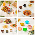 Dealusy 360 Set 2 oz Jello Shot Cups with Lids, Sturdy & Food Safe Disposable Plastic Portion Condiment Dipping Sauce Cups, Small Containers for Salad Dressing