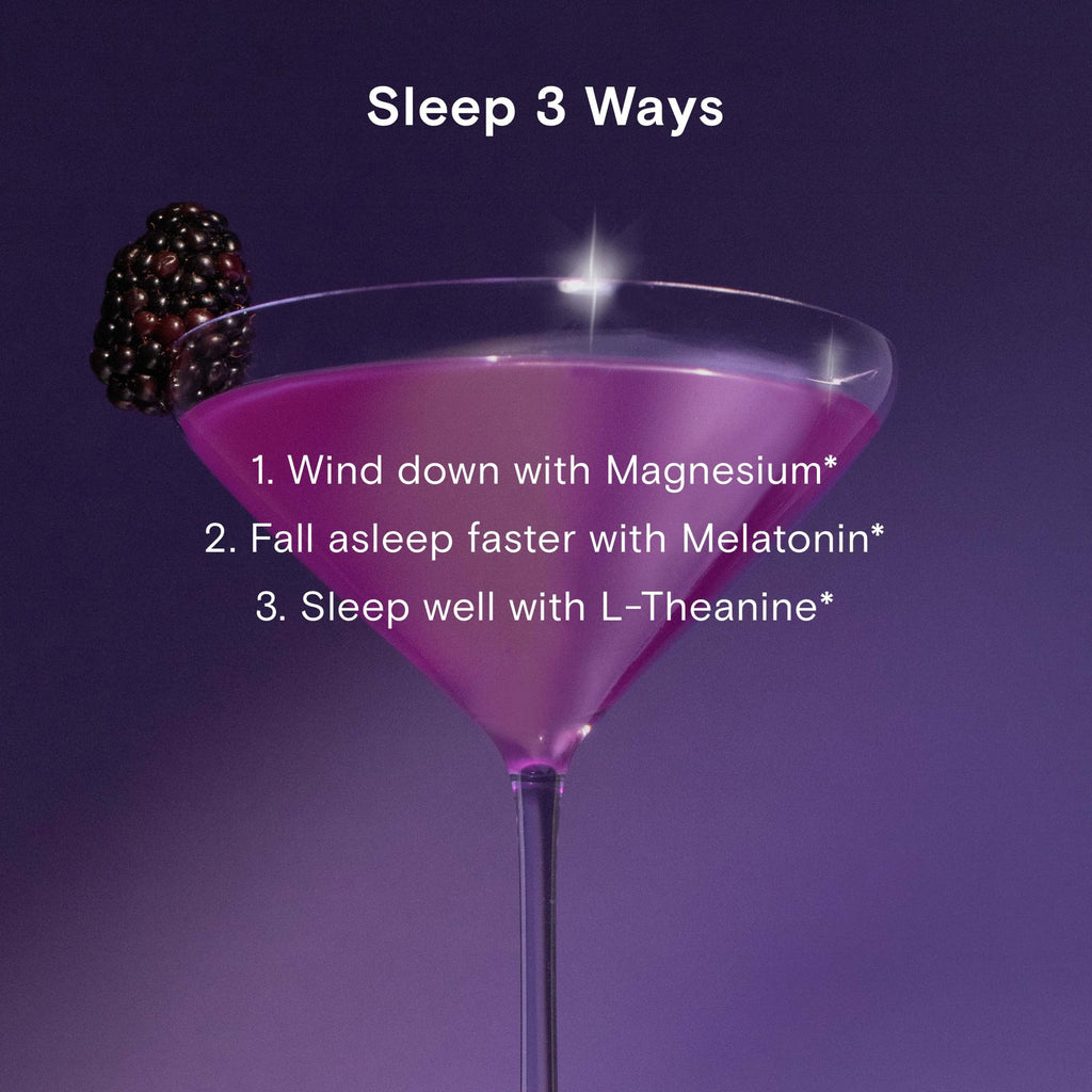 Moon Juice Sleepy Magnesi-Om - Magnesium Sleep Supplement Powder with L-Theanine & Plant-Based, Low Dose Melatonin, Sugar-Free Bedtime Drink Mix for Deep Sleep w/o Grogginess, BlackBerry, 14 Servings
