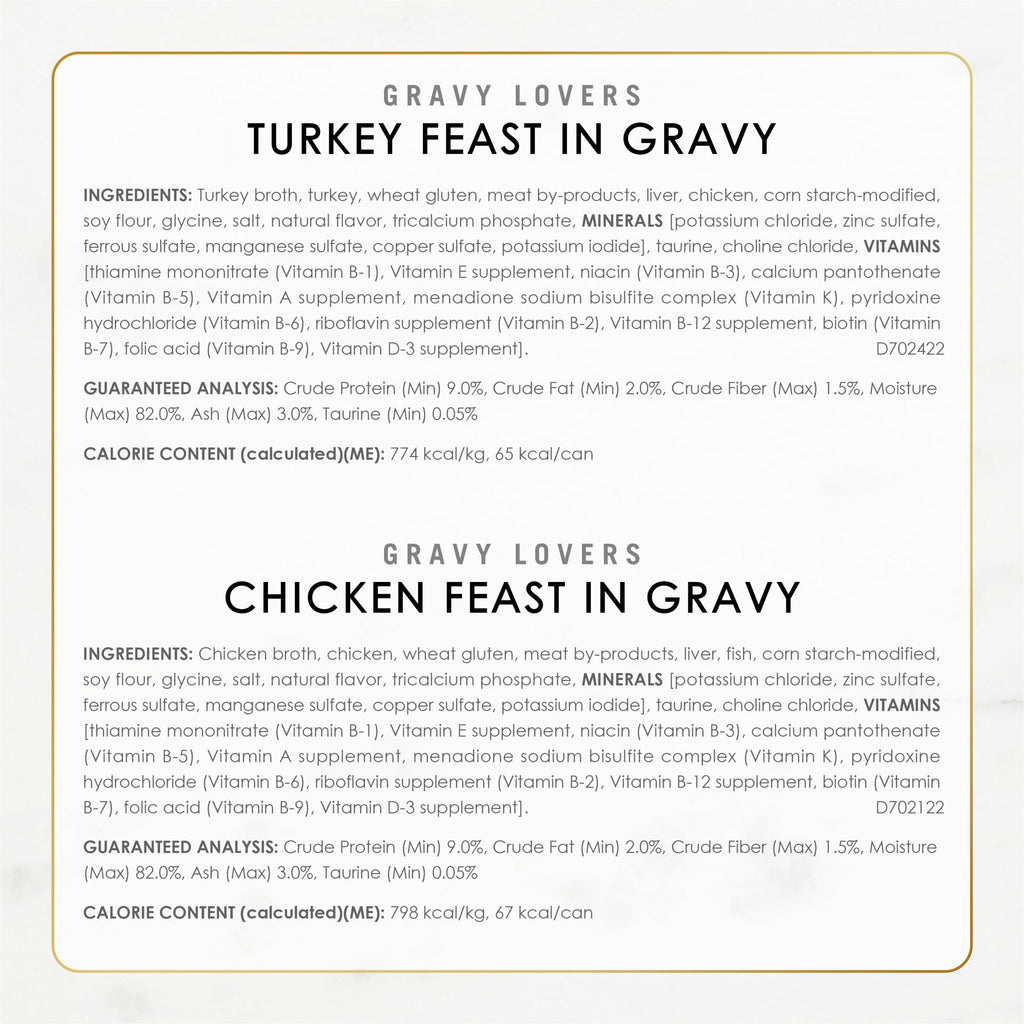 Purina Fancy Feast Gravy Lovers, Poultry & Beef Wet Cat Food, 3oz, 24-Pack