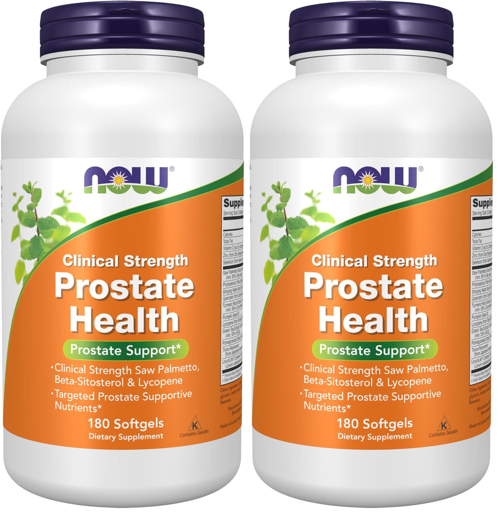 NOW Foods Supplements, Prostate Health, Clinical Strength Saw Palmetto, Beta-Sitosterol & Lycopene, 180 Softgels,(Pack of 2)
