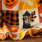ROMROL Halloween Fleece Throw Blanket Pumpkin Fall Plaid Blanket 50x60