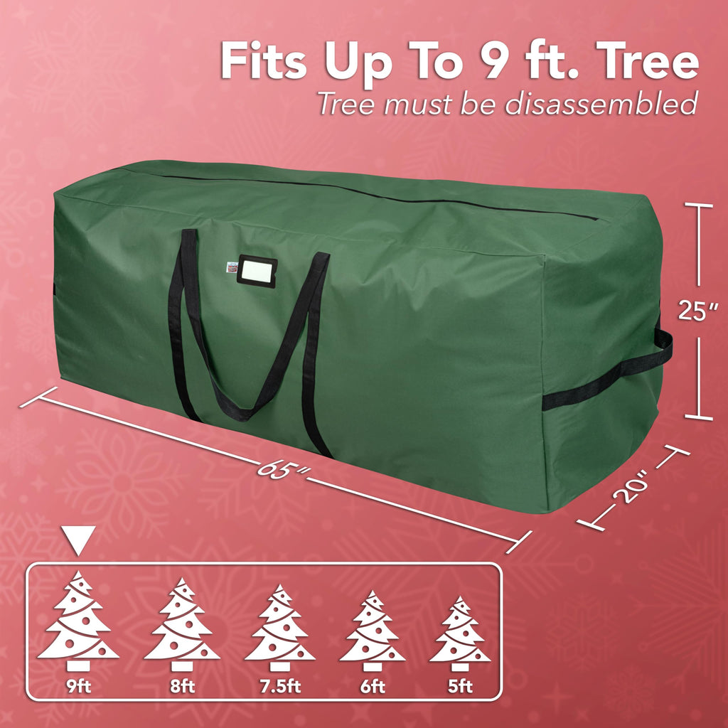 Holiday Cheer Christmas Tree Storage Bag Waterproof 9ft Green