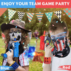 2 Pack Blaster Guns Boys Toy-with 60 Bullets &2 Wristbands, TiopLior Blaster Guns Toy Age for 4-9 Christmas Birthday Gifts &2 Safety Glasses/Face Masks for 6+ Year Old Kids Games Toys