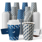 JOLLY CHEF 12oz Paper Coffee Cups with Lids 100 Pack