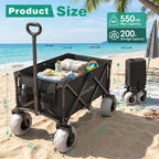 SUNNYFEEL 550LBS Beach Wagon with Big Wheels for Sand - 200L Heavy Duty