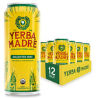 Yerba Madre Organic Yerba Mate, Enlighten Mint, 150mg Natural Caffeine, Energy Drink Alternative, No Jitters or Crash, 15.5 Oz Cans (Pack of 12)