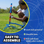 Stomp Rocket Jr Multi-Color Rocket Launcher for Kids, 8 Rockets
