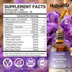 HOLLEGEND Liposomal Saffron Drops for Kids & Adults, Organic Saffron Supplement w/Magnesium, L-Theanine and Vitamins for Stress, Focus, Vision and Energy Support, Vegan, Natural Lemon Flavor, 2 FL OZ