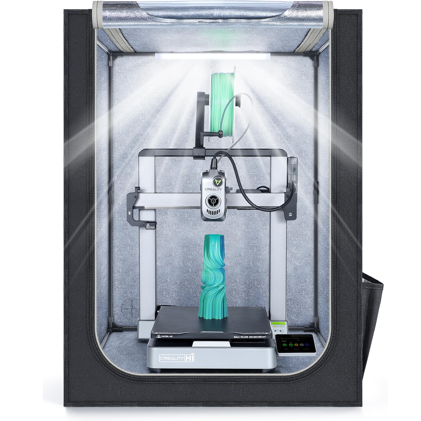 YOOPAI 3D Printer Enclosure with LED Light, Designed for Creality Hi & Hi Combo 3D Printer, Premium Dustproof Tent Constant Temperature Protective Cover