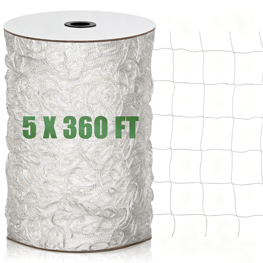 Nylon Trellis Netting Roll 5 x 360 ft, Oltara Heavy Duty Garden Netting with 6 Inch Soft Mesh, Plant Support Mesh for Climbing Plants, Vegetables, Fruits, Cucumbers, Peas, Tomatoes