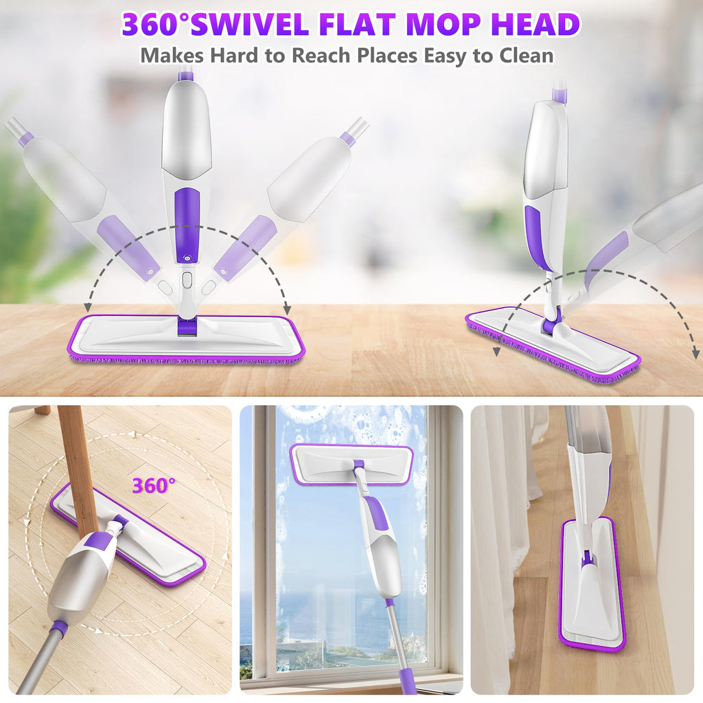 Microfiber Spray Mops for Floor Cleaning Wet Dry Use for Wood Laminate Tile