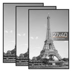 upsimples 27x40 Poster Frame, Easy Slide-In Assembly, Black, 3 Pack