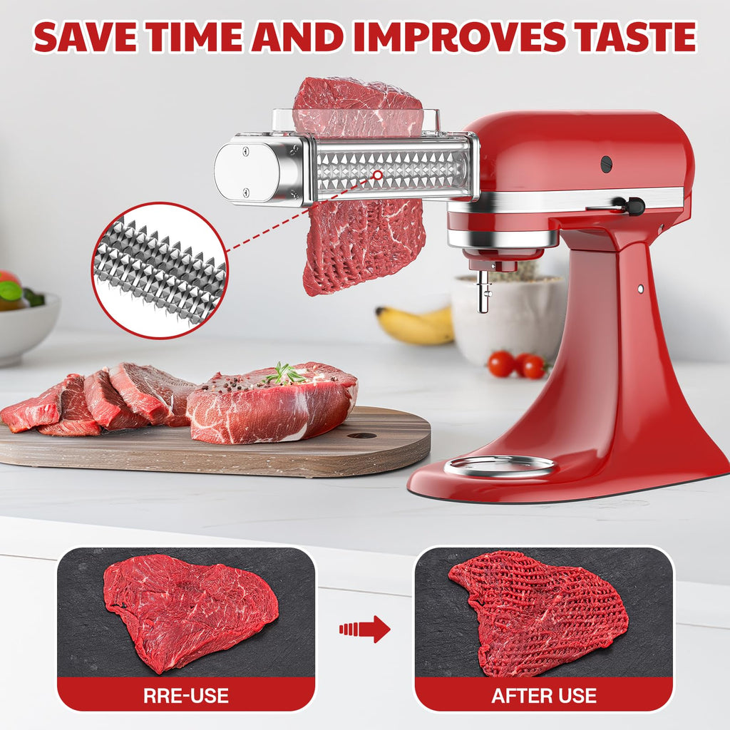 Meat Tenderizer Attachment for Kitchenaid Stand Mixer, Meat Tenderizer Machine for Kitchenaid Mixer Accessories, Meat Tenderizer with Stainless Steel Gears by Cofun