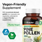 BIO KRAUTER Pine Pollen Extract Capsules for Men's Support, 1000 mg