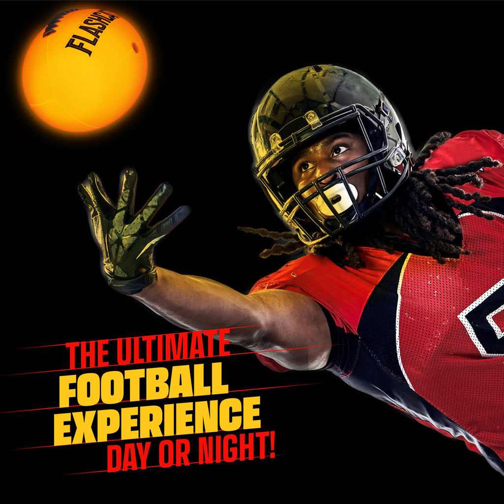 FlashCatch Light Up Football - Glow in the Dark Ball - NO 6 - Boys Gifts
