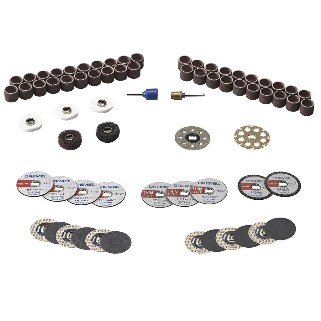 Dremel EZ725 70-Piece All-Purpose Rotary Tool Accessory Set With Storage Kit - EZ-Lock And EZ Drum For Faster Accessory Changes - Perfect for Cutting, Polishing, Cleaning, And Sanding