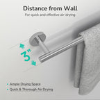 USHOWER Polished Chrome Bath Towel Bar, 30-Inch Towel Rack for Bathroom Wall-Mounted, Thicken SUS304 Stainless Steel Towel Rod (Total Length 32-Inch)