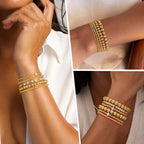 Yoosteel Gold Beaded Bracelets for Women Teen Girls, Gold Plated Jewelry