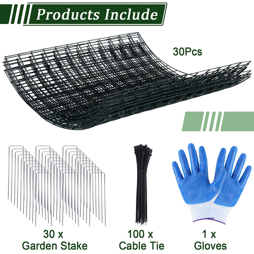30 Pcs Plant Protectors from Animals, 13.5" X 14" Wire Plant Protector Cage
