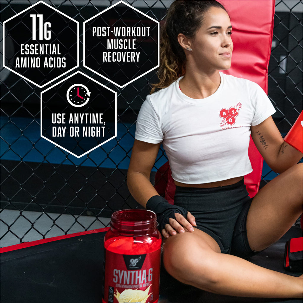 BSN SYNTHA-6 EDGE Protein Powder, Vanilla Flavored Powder with Hydrolyzed Whey, Micellar Casein, for Muscle Gain, Low Sugar, 24g Protein, Vanilla Milkshake, 48 Servings, 4.01 Pound (Pack of 1)