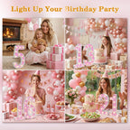 NANXU 12.6 Inch LED Pink Marquee Light Up Numbers, Sweet 70th Birthday Decorations Number Lights as Gifts for Women, Glitter Lighted Marquee Numbers for Pink Anniversary Party Table Decor, 70