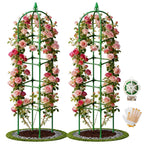 2 Pack Garden Obelisk Trellis for Climbing Plants, 72" Metal Rustproof Rose Trellis, Tower Potted Cages Plant Support for Flowers/Vegetables/Vines, Indoor Outdoor Garden Patio
