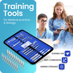 Core Flex Advanced Dissection Kit Biology Lab Anatomy Dissecting Set with Stainless Steel Scalpel Knife Handle Blades for Medical and Veterinary Students Stainless Steel 38-Piece