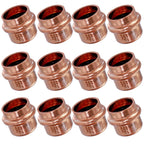 Copper Press Fittings 3/4" Copper Press Cap, Zero Lead 3/4" Cooper Press End Cap Press Fittings Copper Pipe End Cap for Plumbing, OD 7/8”, Use with Hydraulic Press Fitting Tool, 12PCS