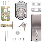 Amazon Basics Electronic Keypad Deadbolt Door Lock with Auto Lock, Customizable User Codes, One-time Codes, Touch-Control Keyless Entry, Traditional, Satin Nickel, 1-Pack